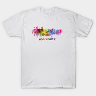 Marseilles skyline in watercolor T-Shirt